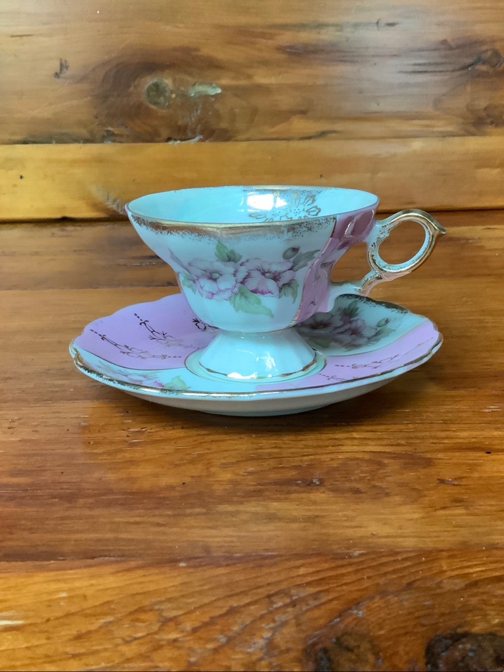 🫖 Vintage Pink Floral Teacup and Saucer Set Sterling China Japan